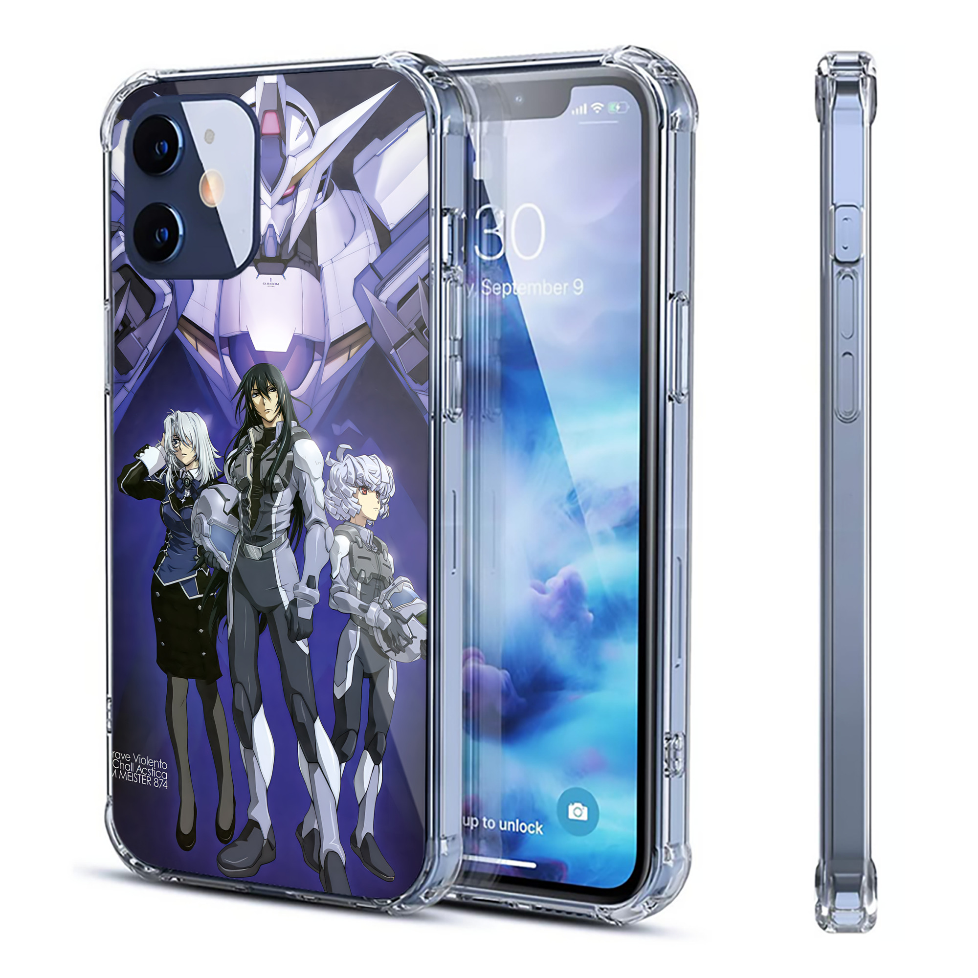（画像用） 機動戦士ガンダム Mobile Suit Gundam 【iPhone 12シリーズ対応】透明スマホケース（クリアソフトケース）